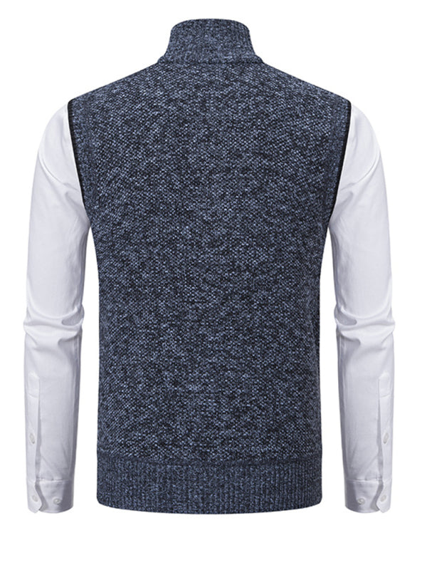 Men's stand collar sleeveless jacket
