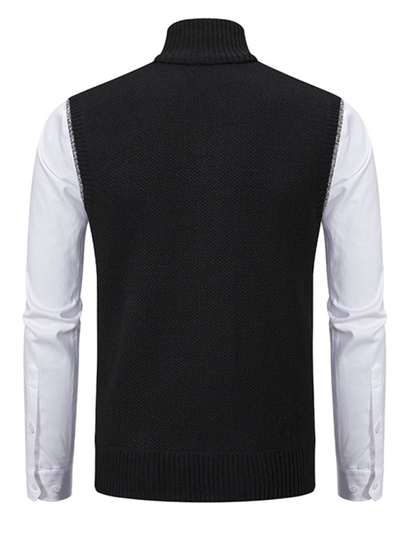 Men's stand collar sleeveless jacket