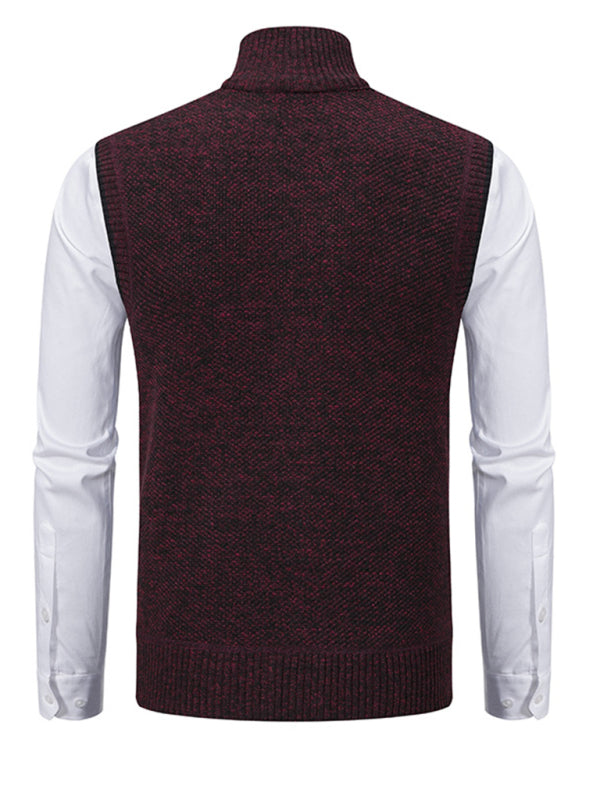 Men's stand collar sleeveless jacket